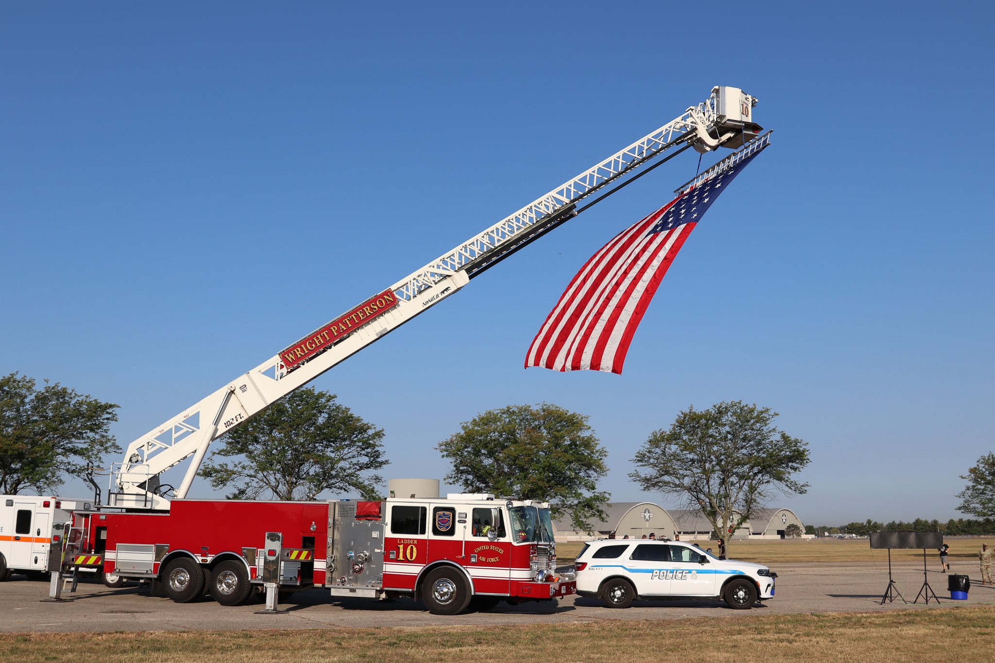 Run for the Fallen Firetruck Flag EMS